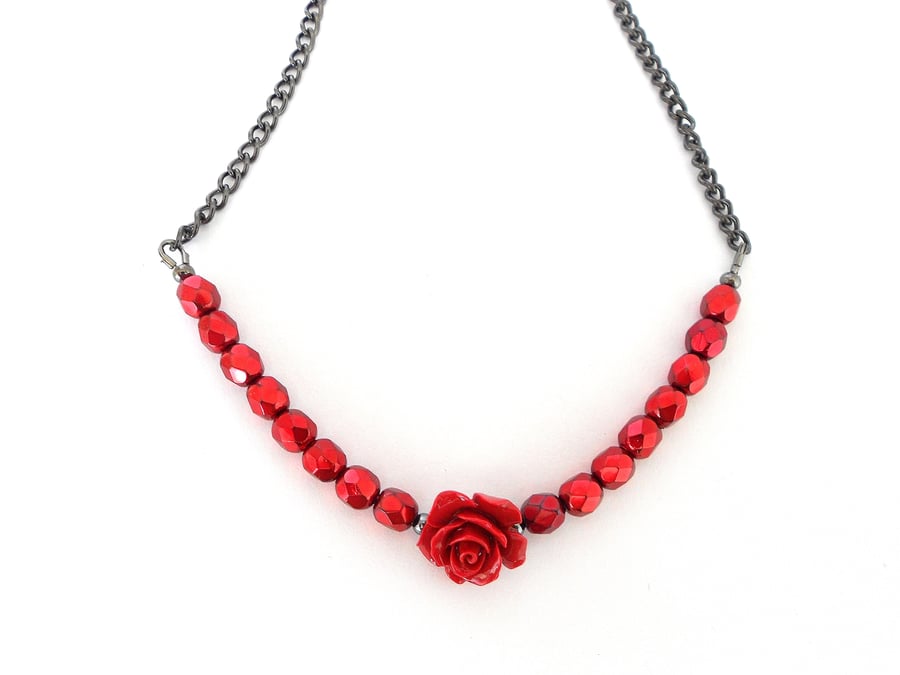 Scarlet Rose Necklace