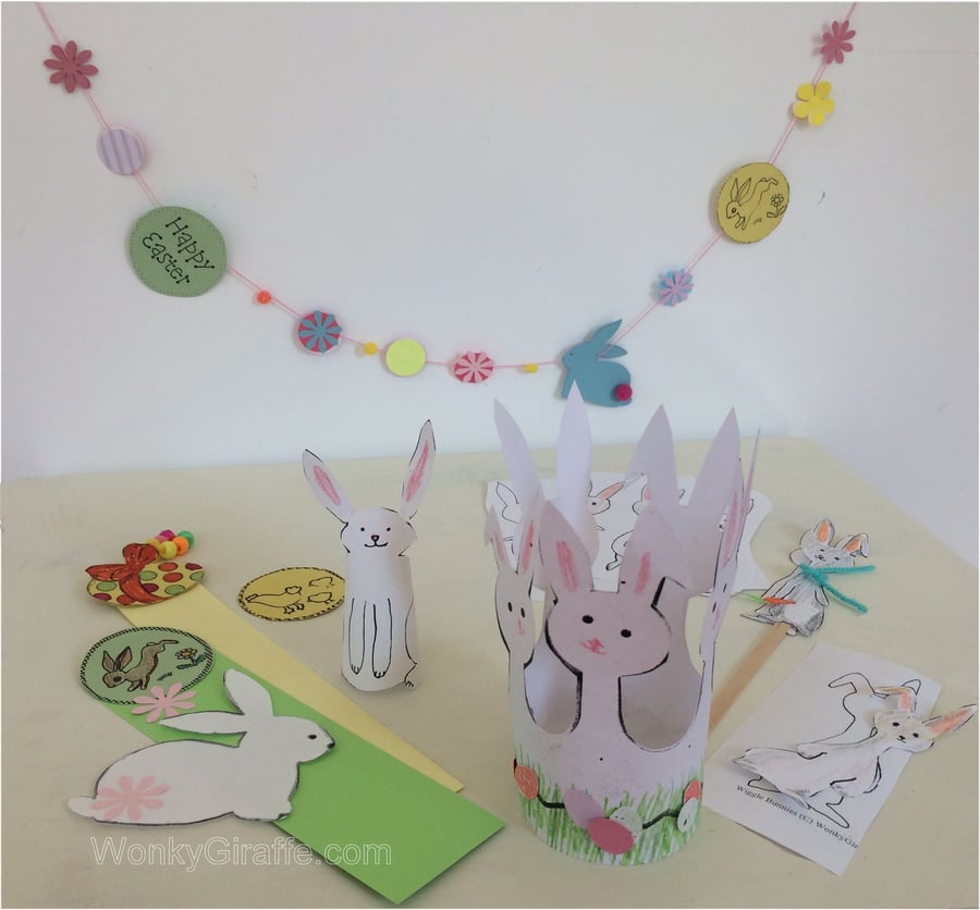 A holiday Art and Craft Box with pastel Bunny and Chick Activitys 