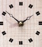 Wooden Pendulum Wall Clock in ripple sycamore & inlaid ebony Squares - Image 3