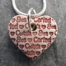Calon Cariad - Cwtsh - Sws Ceramic Heart Pendant