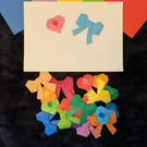 3D Origami Sticker Pack -Bow and Heart Shape - Mixed color, 20pcs per pack