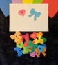 3D Origami Sticker Pack -Bow and Heart Shape - Mixed color, 20pcs per pack