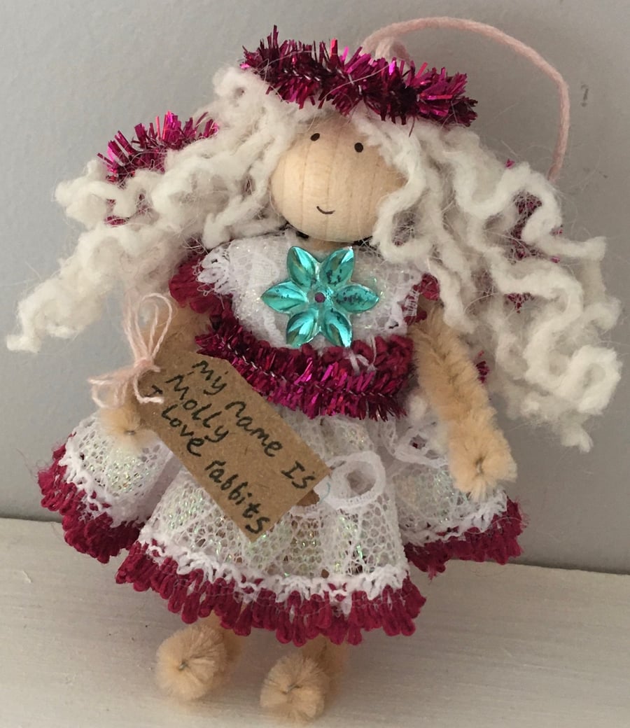 Tiny Pink Fairy Doll Decoration 