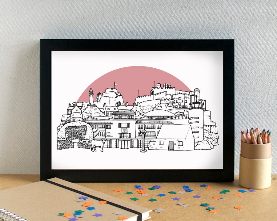 Jersey Skyline Art Print