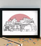 Jersey Skyline Art Print - Image 1