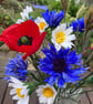 Paper Cornflower and Poppy Wildflower Bouquet - Image 3