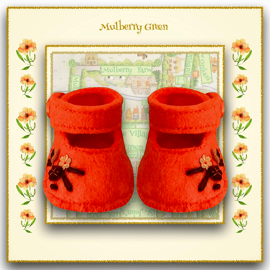 Orange Embroidered Shoes