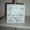 shabby chic distressed live laugh love plaque