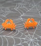 Resin Crab Stud Earrings, Glitter Sparkle Finish - Image 2