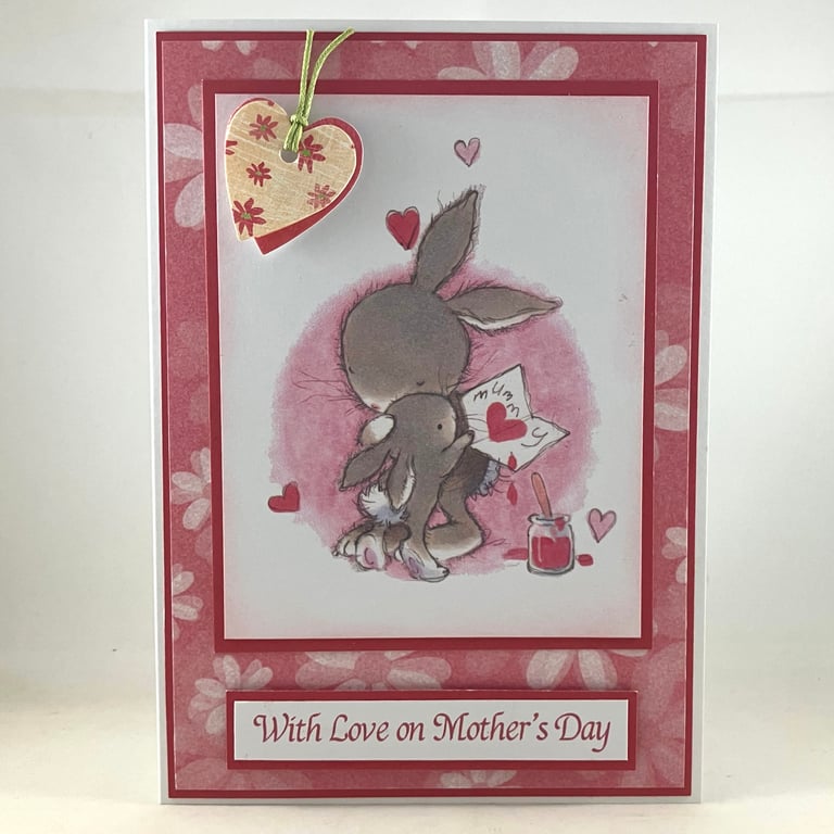 Cute rabbit Mother's Day card