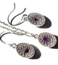 Amethyst Necklace Earrings Jewellery Gift Set Sterling Silver Gemstone - Image 5
