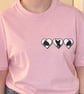 One of a Kind Cat Heart T-Shirt – Baby Pink Relaxed Fit, Size Small (36") - Image 1