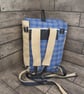 Eco Rucksack -  Handmade from Sustainable Materials - Blue Check - Image 4