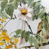Delicate White MARGUERITE DAISY PIN Wedding Lapel Pin Flower Brooch HAND PAINTED