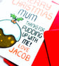 Funny Christmas Card Mum Xmas Pudding Card From Children for Mother Personalised - Image 8