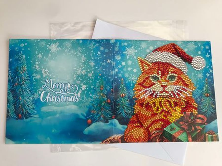  Diamond Art Christmas Card Cat 3