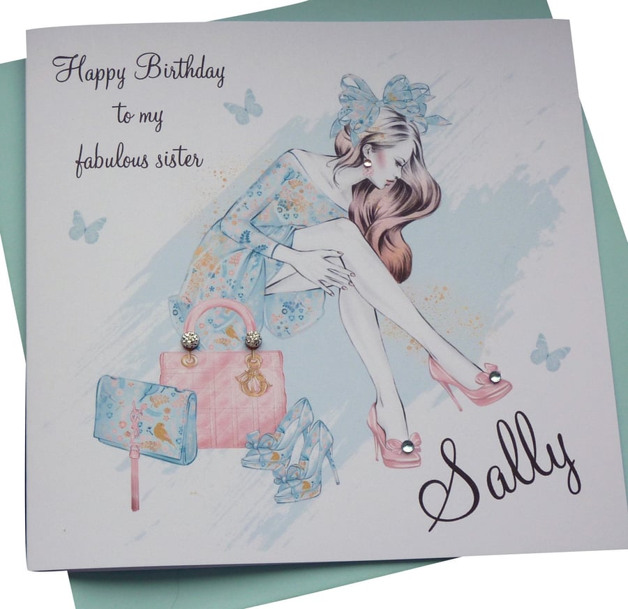 Personalised Birthday Card 16th 18th 21st 25th 30th 40th - Sister Daughter Grand