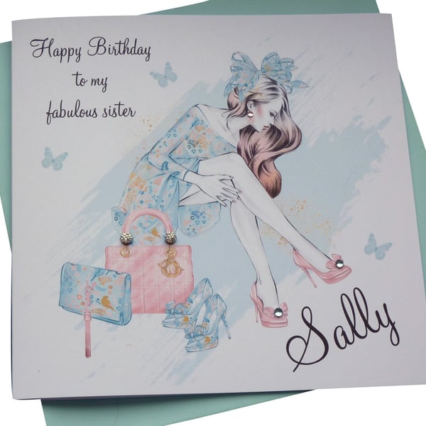 Personalised Birthday Card 16th 18th 21st 25th 30th 40th - Sister Daughter Grand