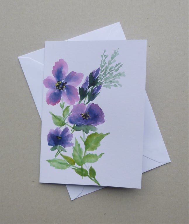 art painting hand painted blank greetings card ( ref F 454.A6 )