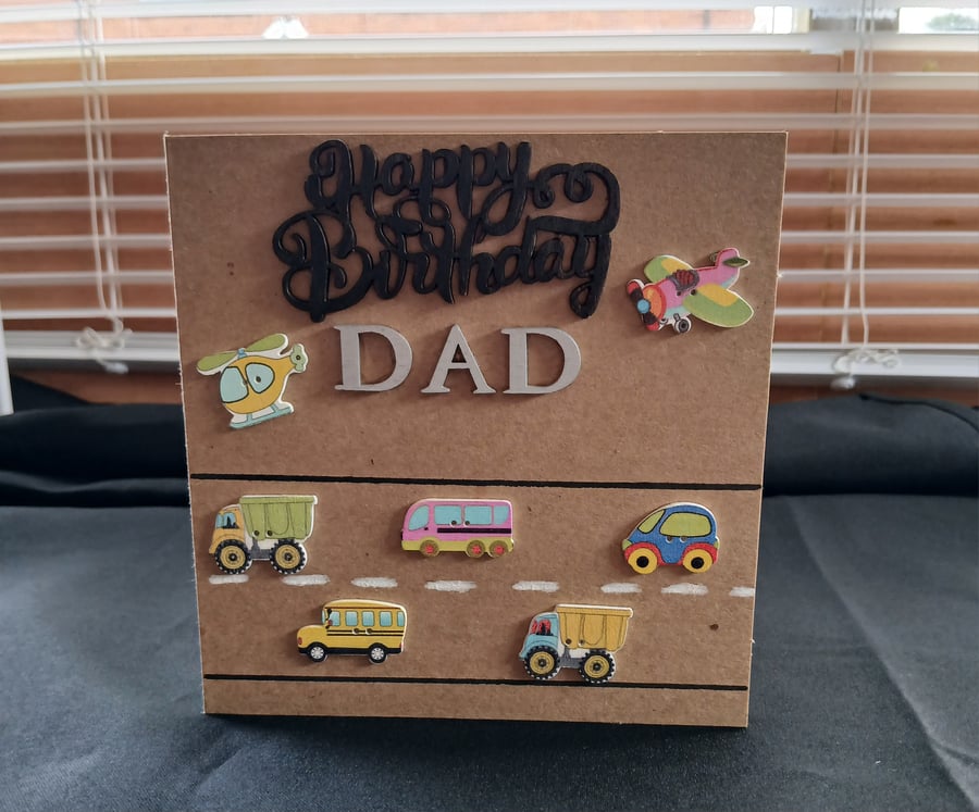 Handmade, dad birthday card 