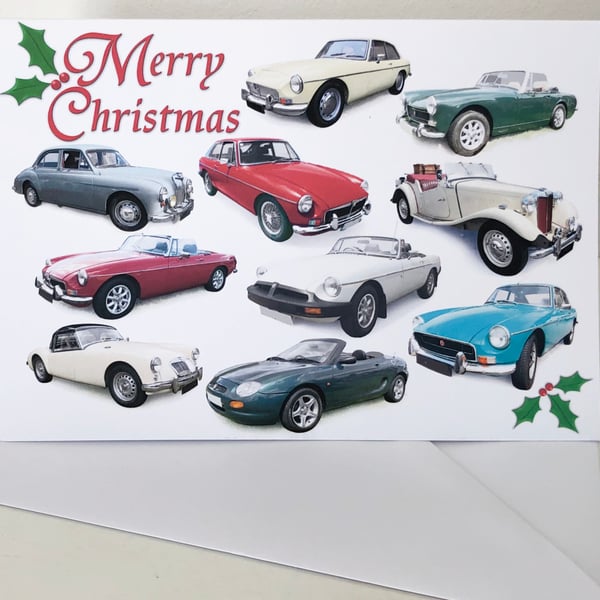 MG Classic Cars - Xmas Cards for the British Car fan