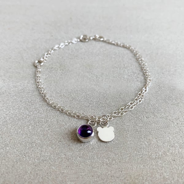 Sterling Silver Bear Charm Bracelet - Charity Bracelet