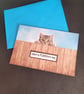 Purrfect Day blank greetings card grey cat