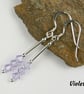Violet Preciosa crystal drop earrings, sterling silver, 4mm, bicone