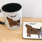 'Woof' mug and coaster. Slight second