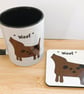 'Woof' mug and coaster. Slight second