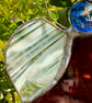 Stained Glass Heart Angel - Deep maroon with white striped wings - Image 2