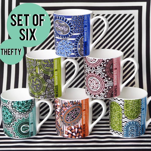 6 x Retroviral Science Mugs