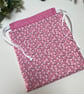 Fabric Drawstring Bag: Fully Lined Reusable Gift Bag, Toiletries Bag, Travel Bag