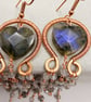 Labradorite Heart & Copper Cascade Earrings - Image 9