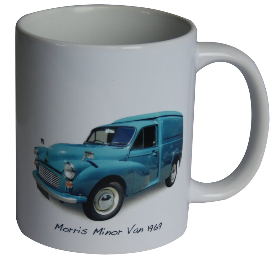 Morris Minor Van 1969 - 11oz Ceramic Mug - Van for the Classic Tradesman