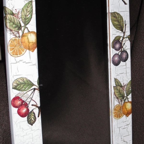 Decorated Mirror Unusual Fruit Shabby Chic Country Napkin Decoupage