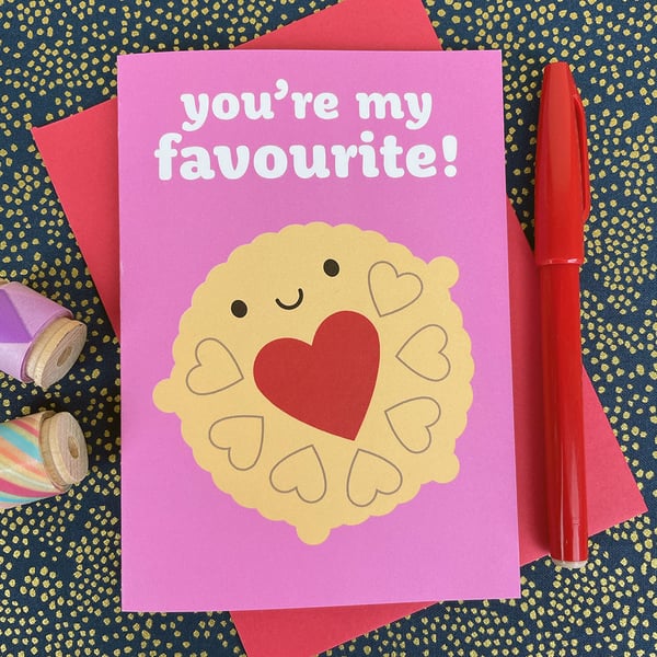 Jammie Dodger Kawaii Valentine's Day Card