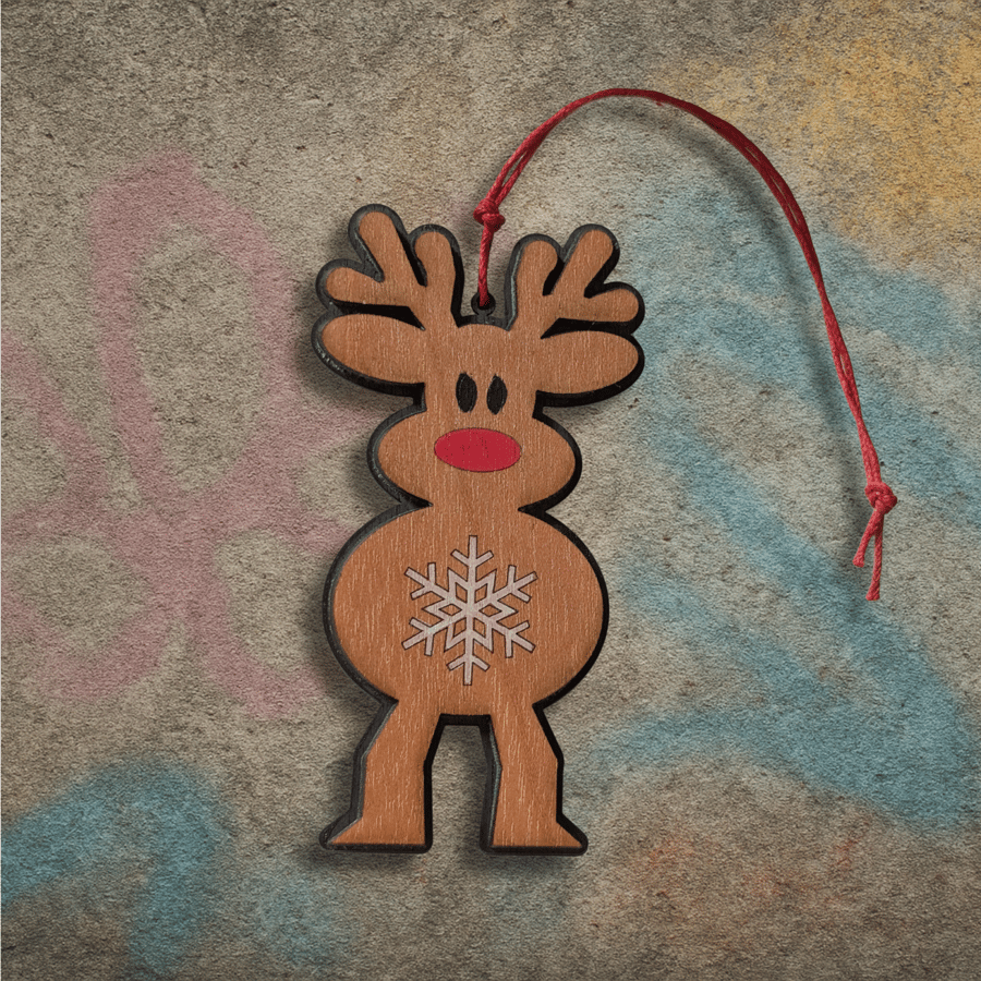 Handmade Wooden Reindeer Christmas Decoration
