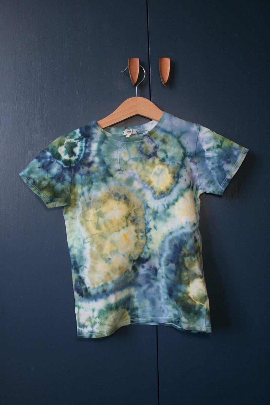 Unique Ice Dyed age 5 years, Green and Yellow T-Shirt