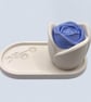 White Oval Catchall Tray With Flower Imprints  - Image 7