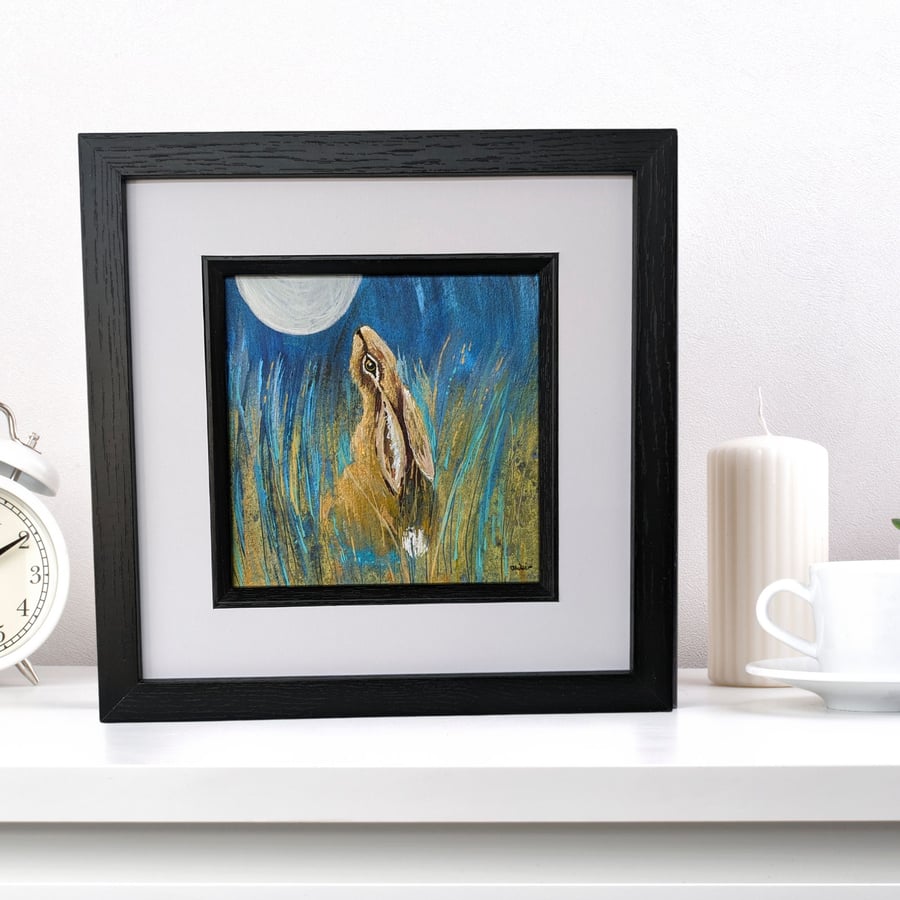 Original Paintings Moon Gazing Hare