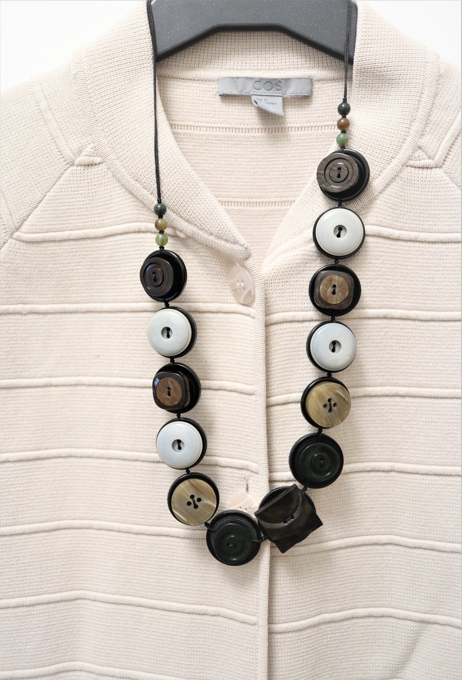 Christmas Special - Vintage Buttons Handmade Adjustable Necklace-one off piece