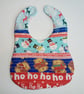 Christmas bib, Baby's first Christmas, Patchwork and quilted bib, reversible bib