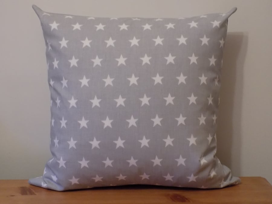 Grey & White Stars Cushion Cover