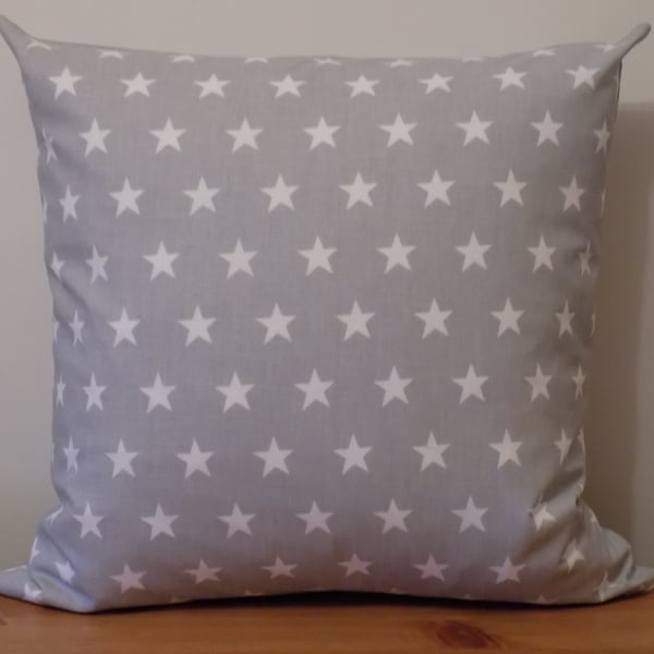 Grey & White Stars Cushion Cover