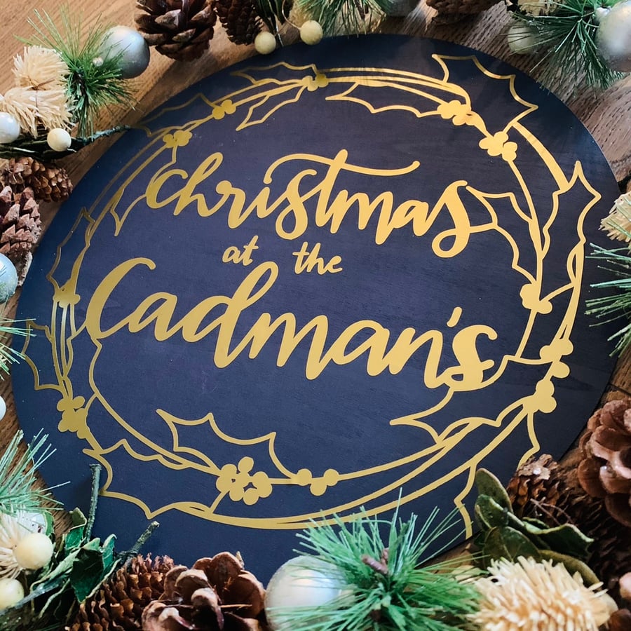 Wooden Personalised Christmas Plaque