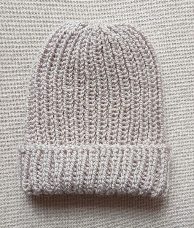 HAND KNIT Calico Beanie Hat