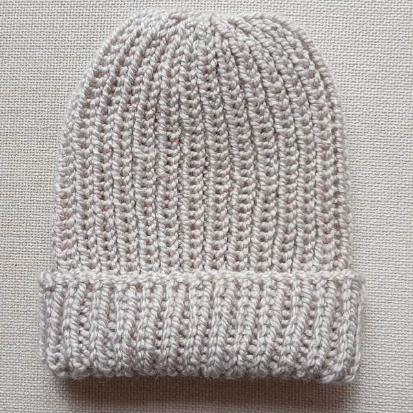 HAND KNIT Calico Beanie Hat
