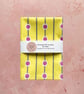 Fabric Handmade Pretty Cotton Tea Towel with a Pink Spot Design on Yellow Fabric
