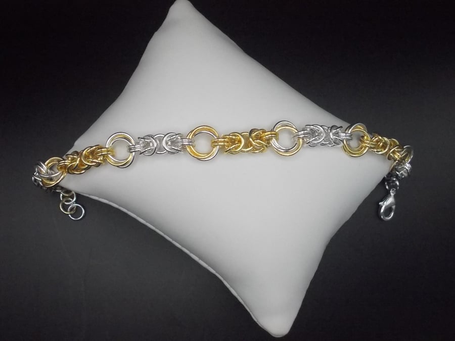 Byzantine and mobius two tone bracelet